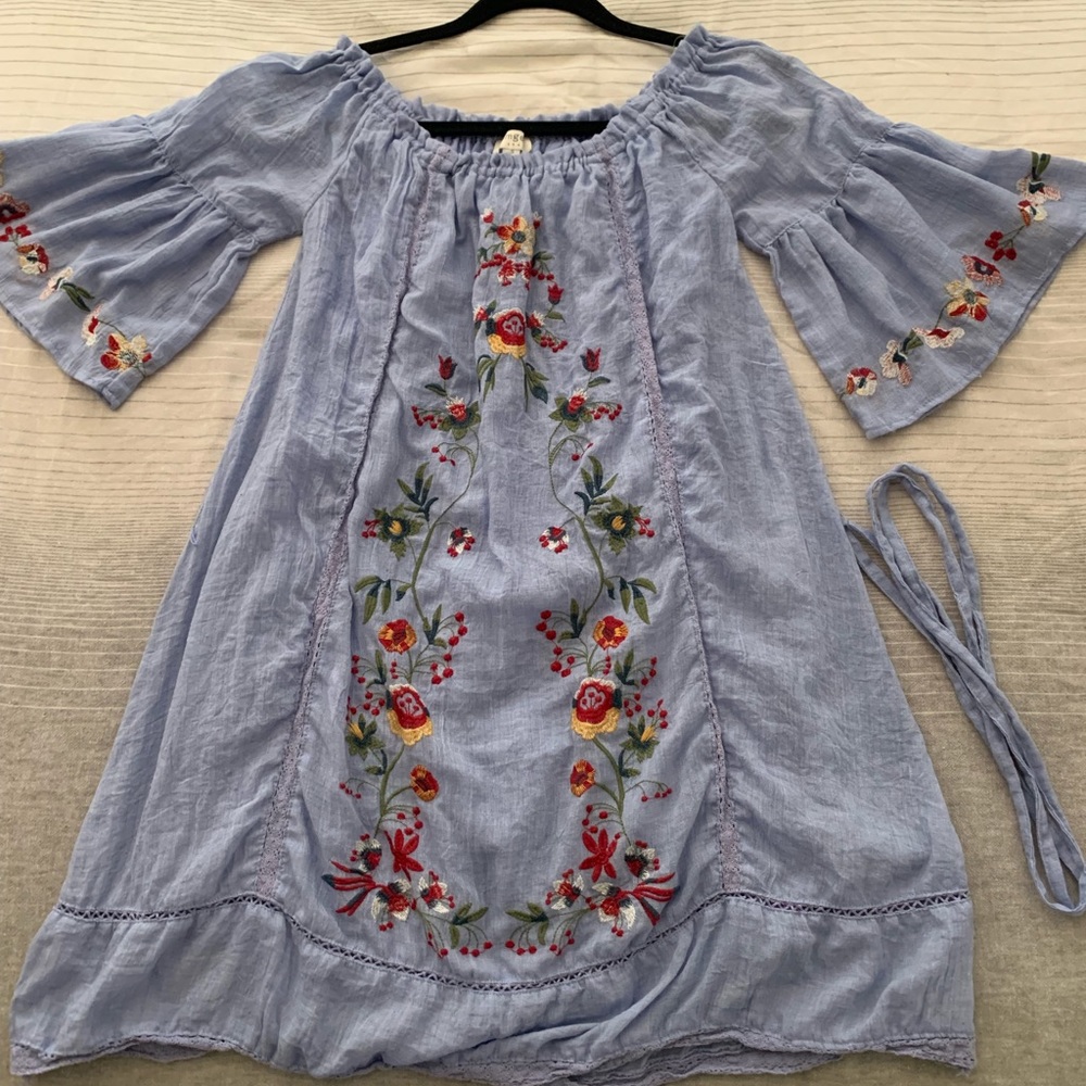 Denim Color & Floral Dress